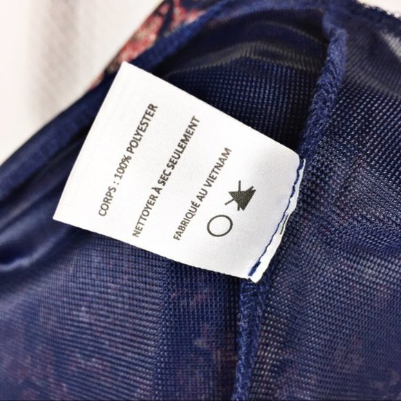 Lush Navy Floral V Neck Dress Size XS - Picture 5 of 10